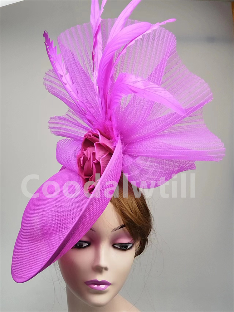 Women'S Fashion Kentucky Derby - أنيقة زهرة الفاسناتور قبعة مستديرة الزفاف