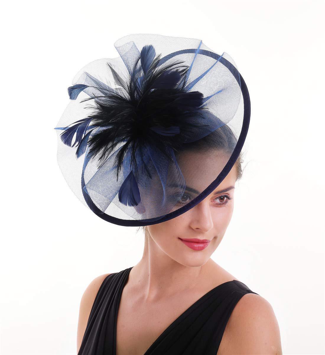 Women'S Fashion Kentucky Derby - قبعة ريشة فاسيناتور للنساء ، غطاء