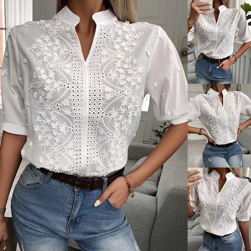 Women'S Fashion Trends Spring 2026 - بلوزة نسائية صيفية أنيقة بأكمام قصيرة