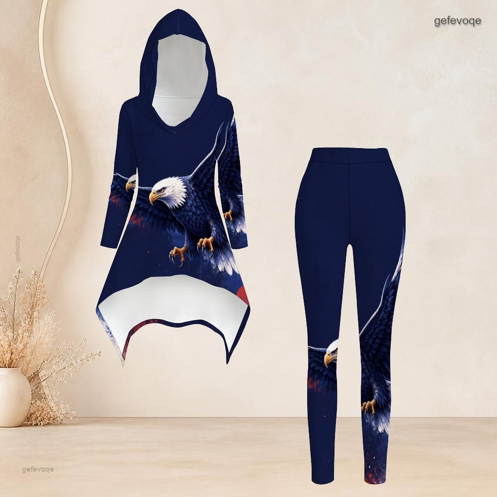 Asymmetric Top Women - طقم نسائي عصري مكون من قطعتين: