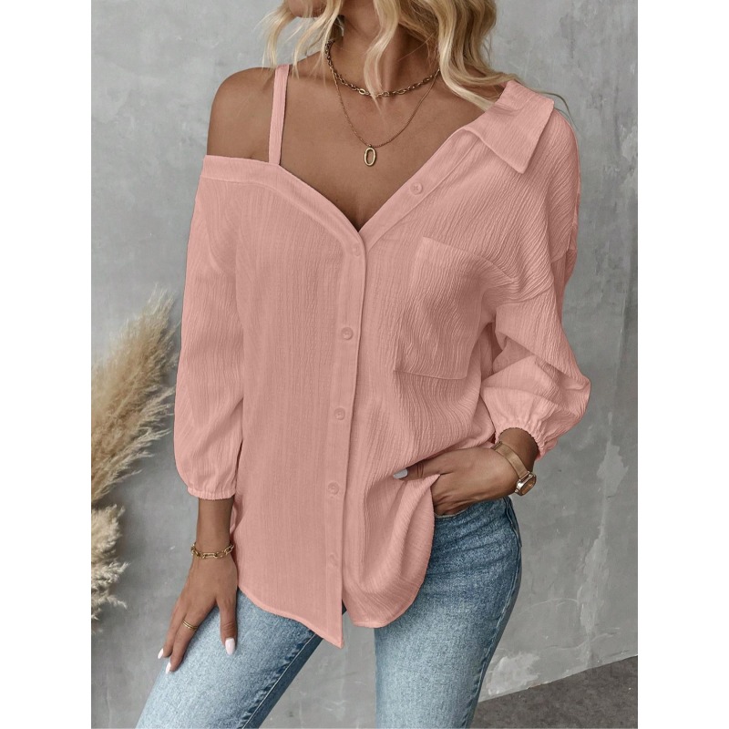Asymmetric Top Women - زائد Size1XL-5XL النساء البلوزات أعلى سيدة