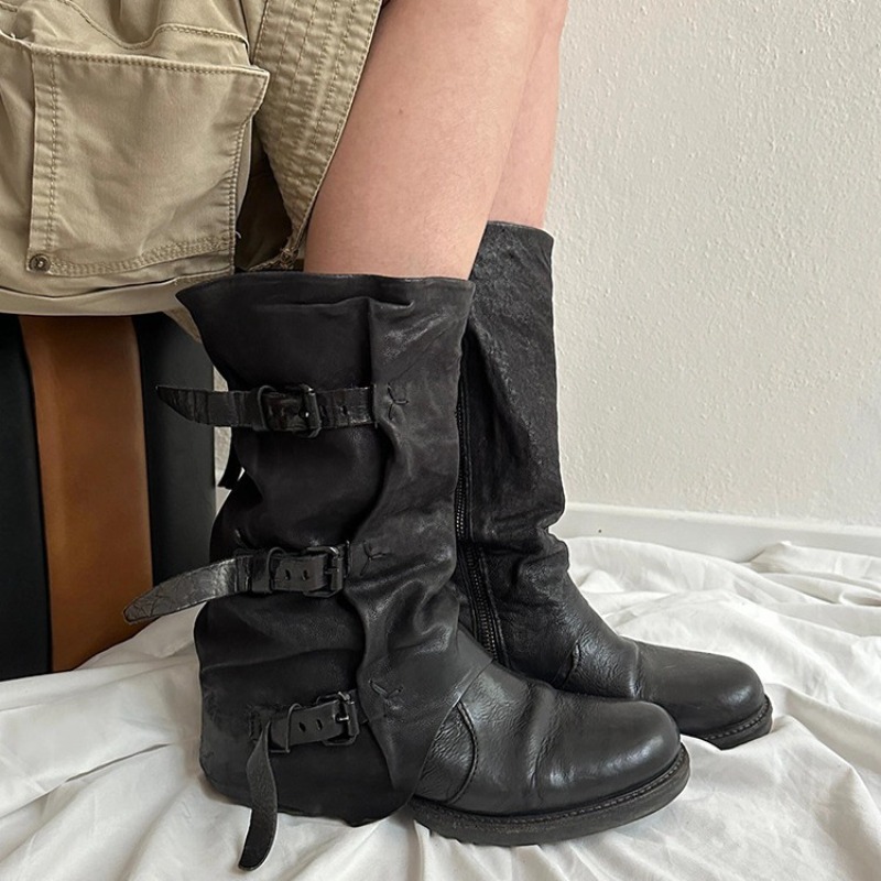 Women'S Fashion Leather Boots - أحذية نسائية كلاسيكية فاخرة من الجلد