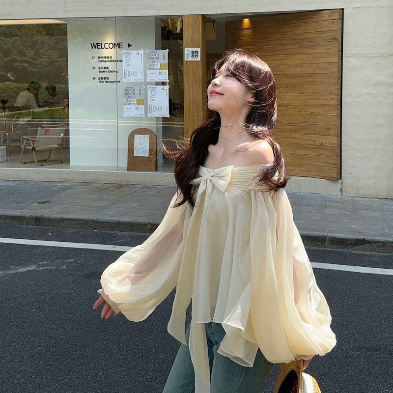 قميص نسائي بتصميم فرنسي مكشوف  - مراجعة Asymmetric Top Women وسعره
