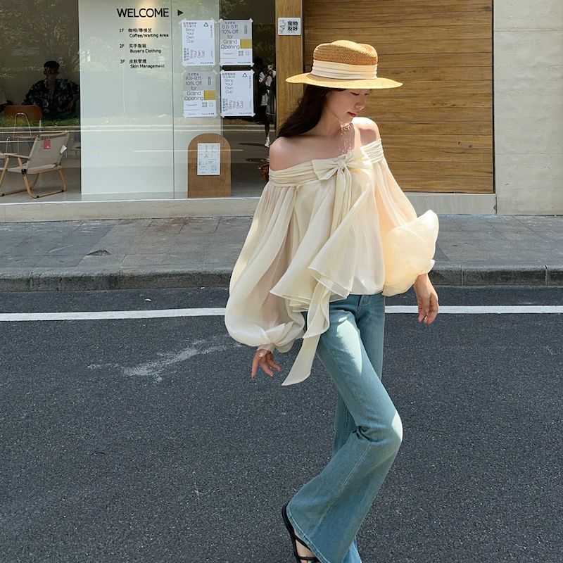 قميص نسائي بتصميم فرنسي مكشوف  - مراجعة Asymmetric Top Women وسعره