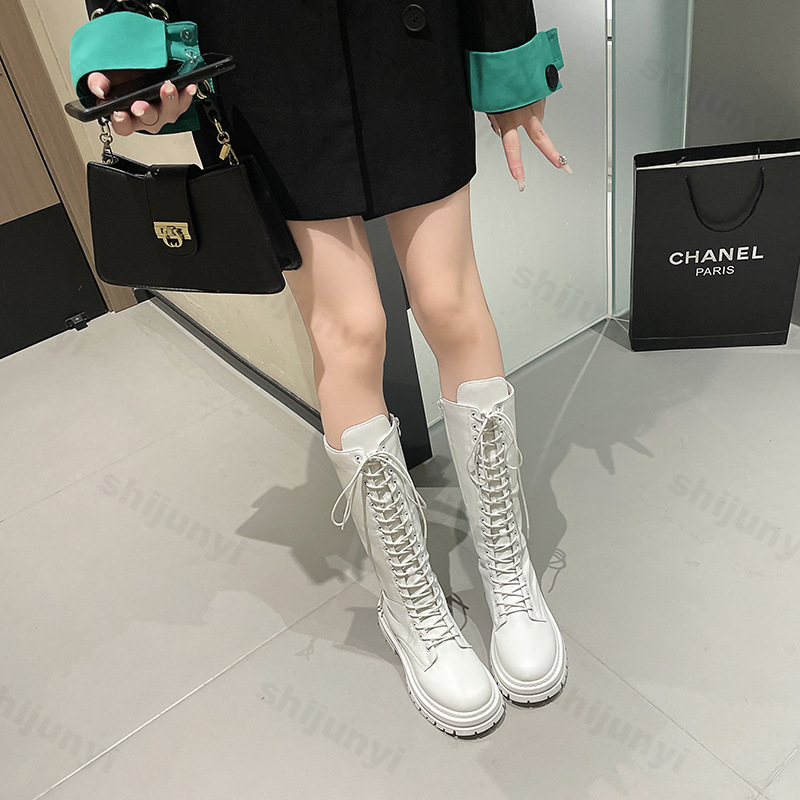 أحذية نسائية طويلة حتى الركبة  - مراجعة Women'S Fashion Leather Boots وسعره
