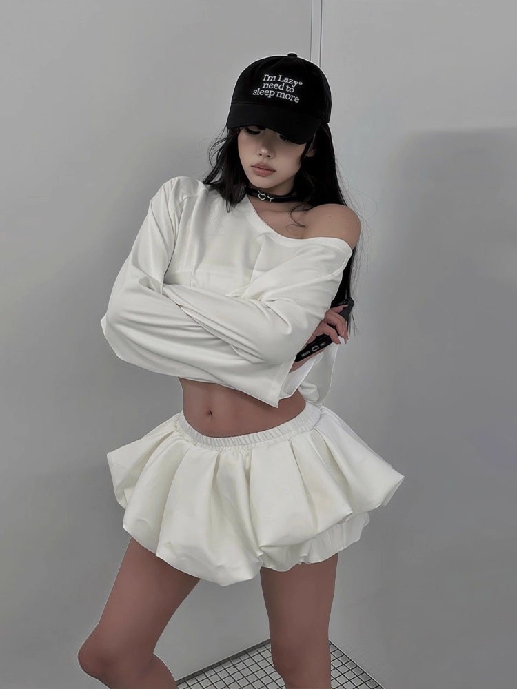 2025 Harajuku تصميم الأزياء ال - مراجعة Asymmetric Top Women وسعره