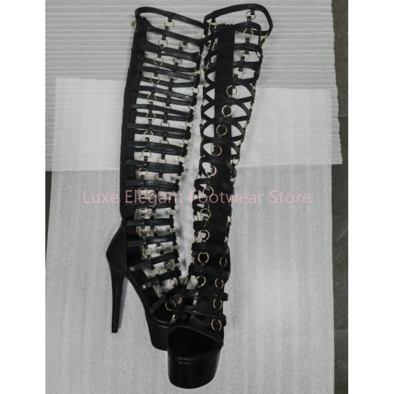 حذاء طويل بمنصة وسحاب خلفي بحل - مراجعة Women Fashion Rings وسعره