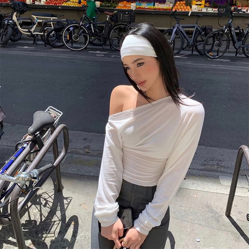 بلوزة نسائية 2026 بكتف واحد وأ - مراجعة Asymmetric Top Women وسعره