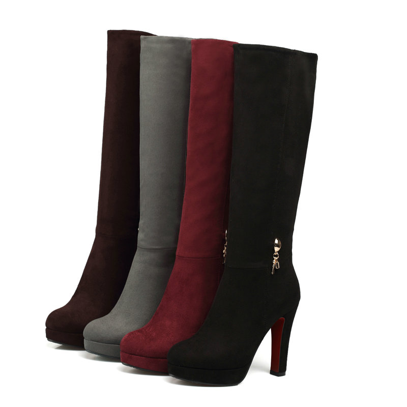 فو الجلد المدبوغ Nubuck جلد بو - مراجعة Women'S Fashion Leather Boots وسعره