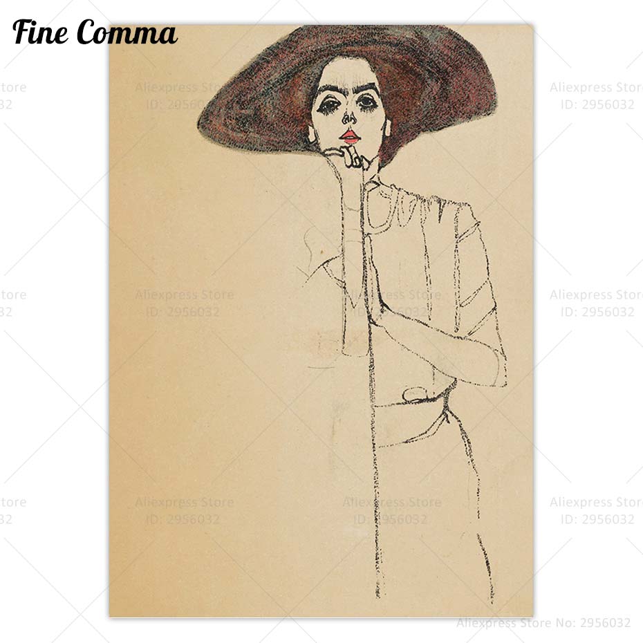 صورة للمرأة Egon Schiele الموض - مراجعة Women Fashion Pose وسعره