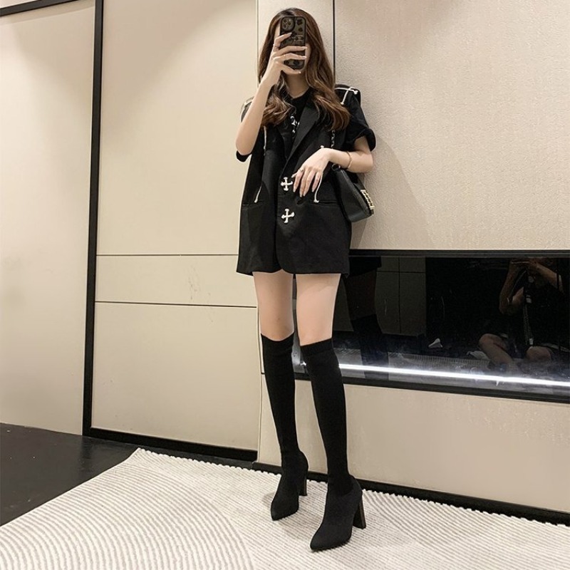 أحذية نسائية فوق الركبة بمقدمة - مراجعة Women'S Fashion Socks وسعره