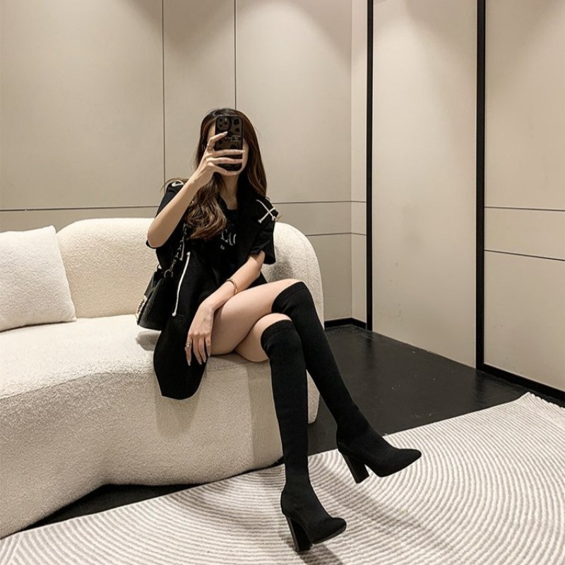 أحذية نسائية فوق الركبة بمقدمة - مراجعة Women'S Fashion Socks وسعره