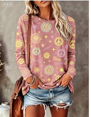 قميص نسائي بأكمام طويلة بطبعة  - مراجعة Women Fashion Styles وسعره