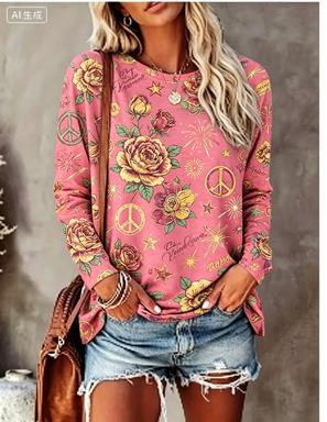قميص نسائي بأكمام طويلة بطبعة  - مراجعة Women Fashion Styles وسعره