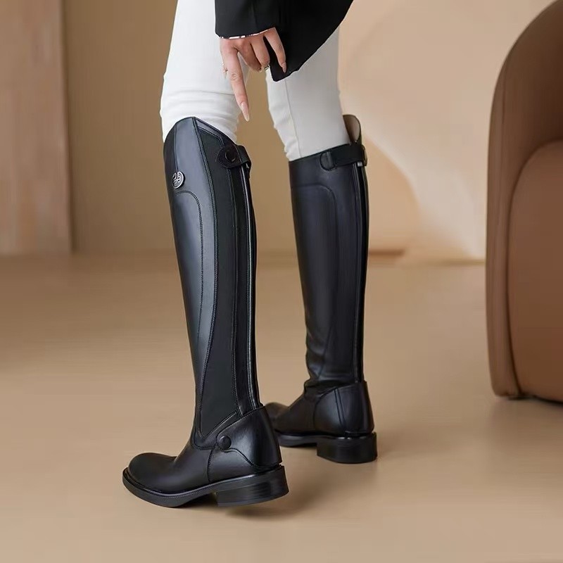 أحذية ركوب الخيل من الجلد النا - مراجعة Women'S Fashion Leather Boots وسعره