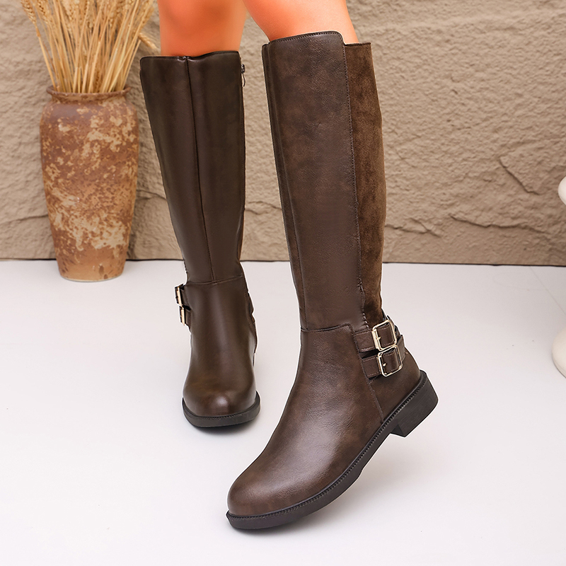 أحذية ركوب نسائية عصرية من الج - مراجعة Women'S Fashion Leather Boots وسعره