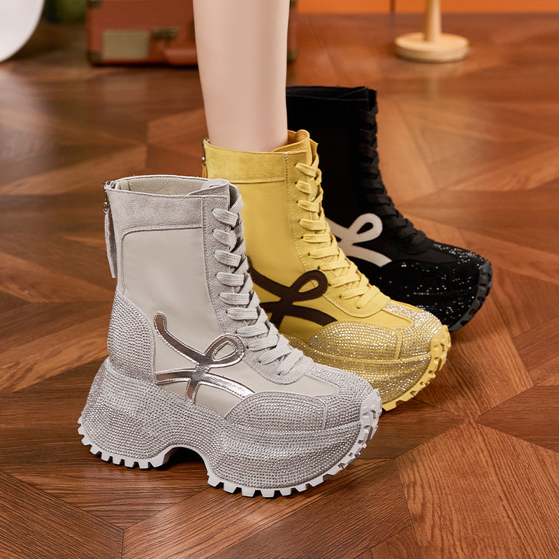 المرأة سميكة وحيد عالية الجودة - مراجعة Women'S Fashion Leather Boots وسعره