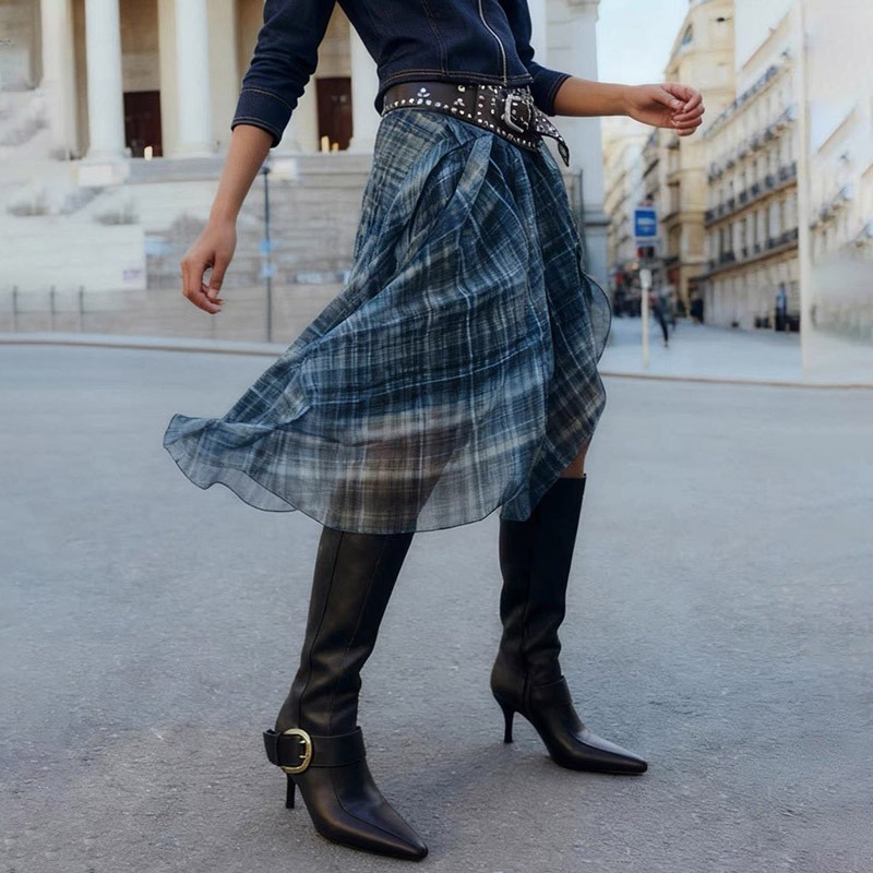 أحذية نسائية بكعب عالٍ ومقدمة  - مراجعة Women'S Fashion Leather Boots وسعره