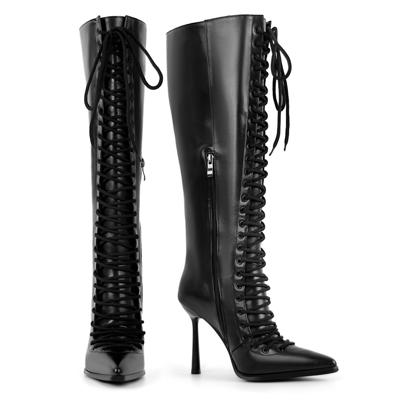 Onlymaker أشار تو الدانتيل يصل - مراجعة Women'S Fashion Leather Boots وسعره