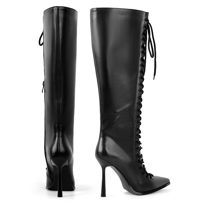 Onlymaker أشار تو الدانتيل يصل - مراجعة Women'S Fashion Leather Boots وسعره