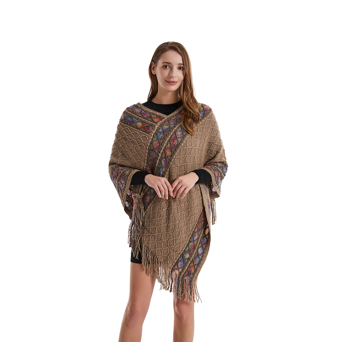 المرأة ربيع الخريف المعطف فريد - مراجعة Women'S Fashion Poncho وسعره