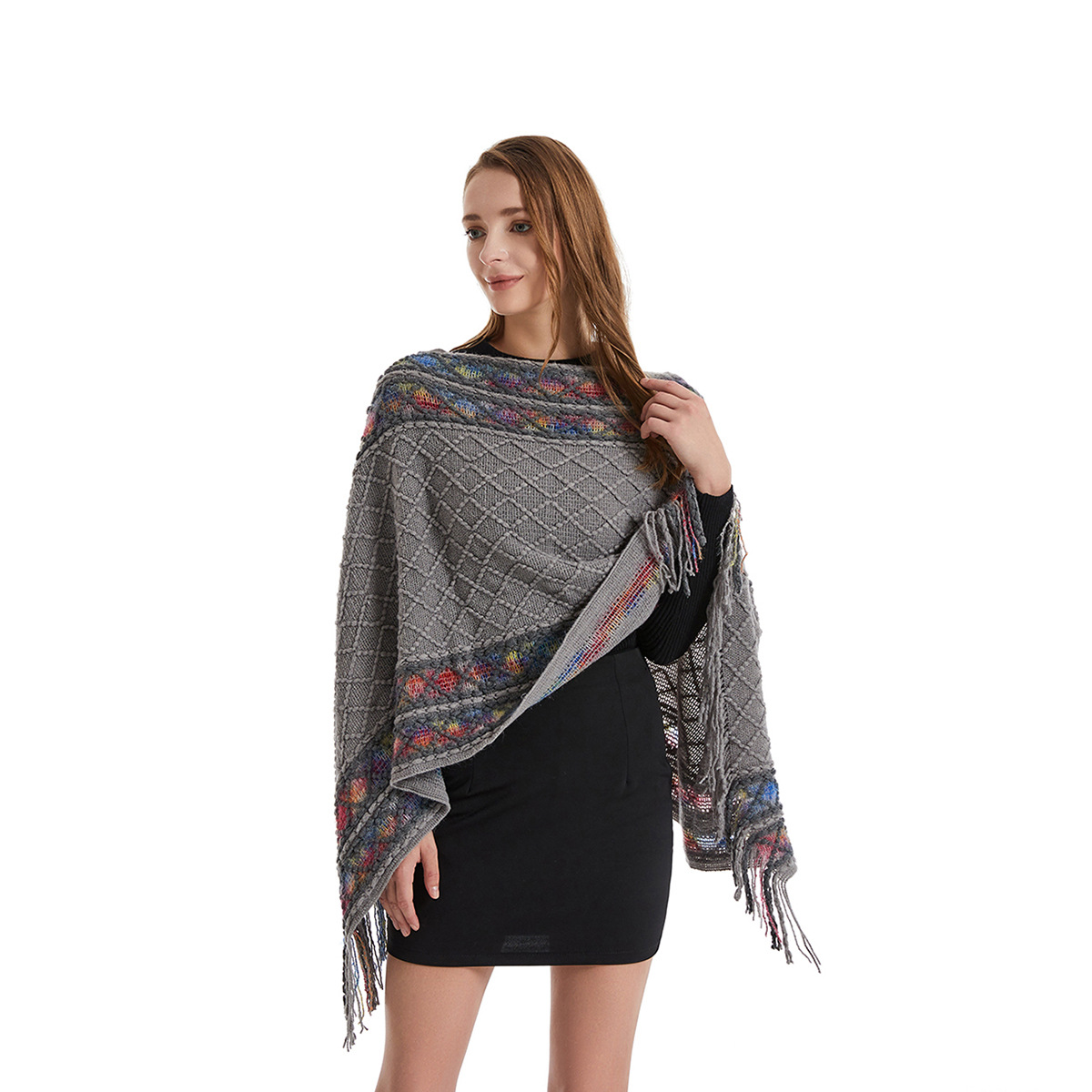المرأة ربيع الخريف المعطف فريد - مراجعة Women'S Fashion Poncho وسعره