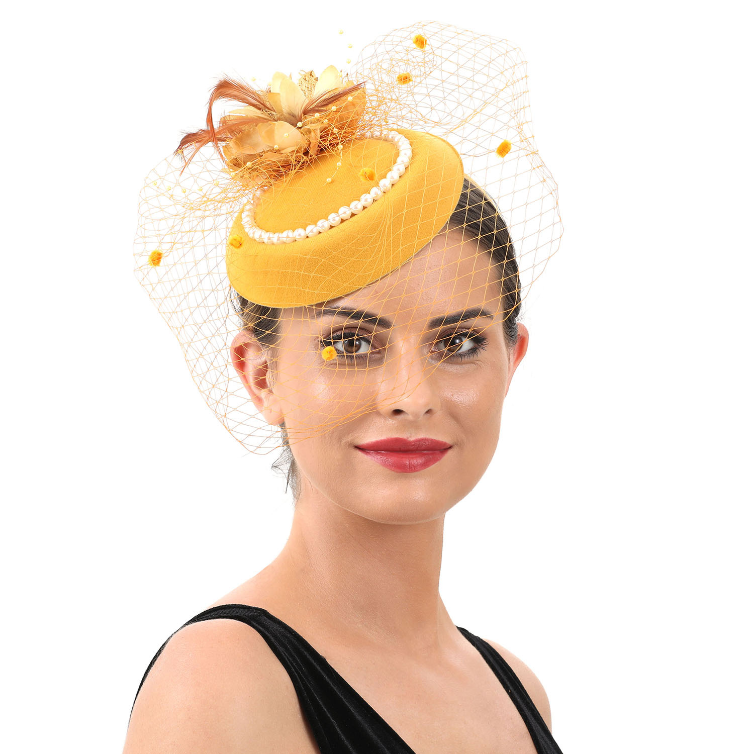 قبعة نسائية من الريش مع حجاب،  - مراجعة Women'S Fashion Kentucky Derby وسعره