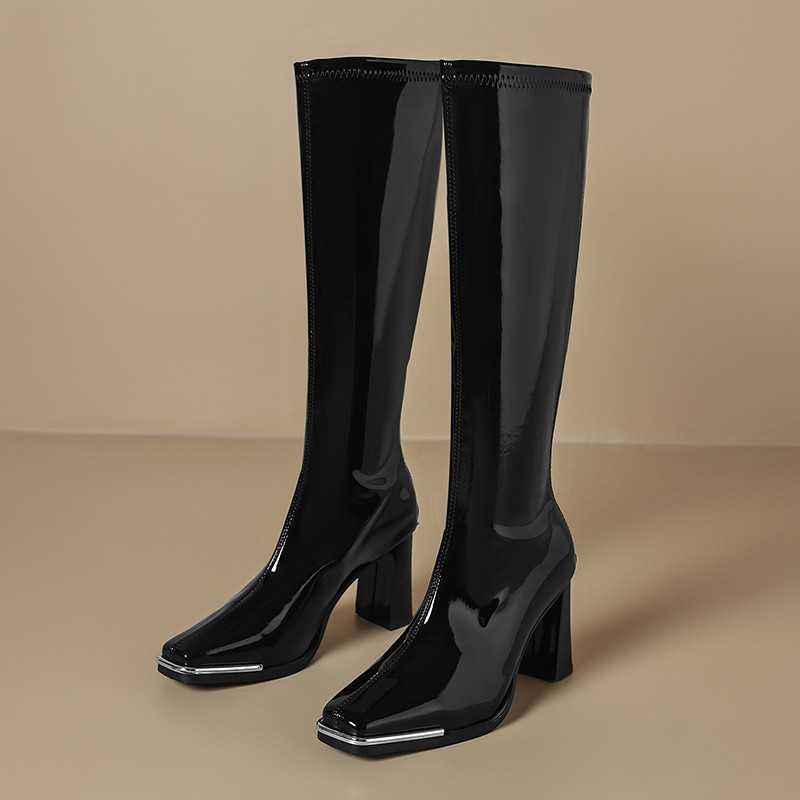 حذاء برقبة للركبة الخريف جديد  - مراجعة Women'S Fashion Leather Boots وسعره