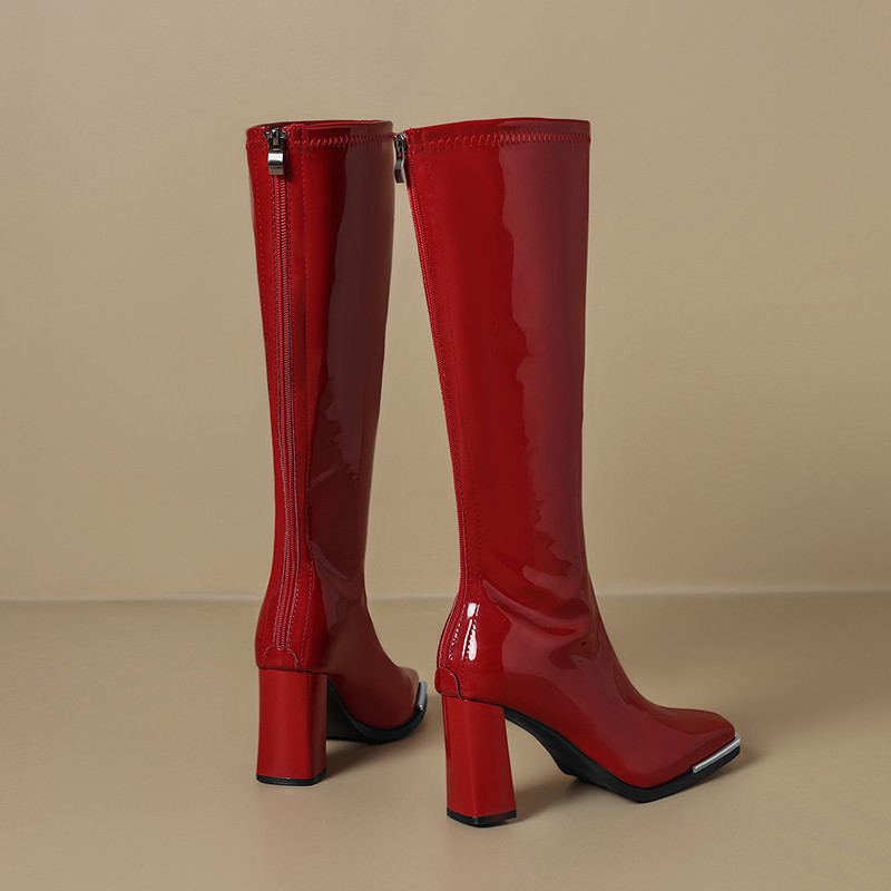 حذاء برقبة للركبة الخريف جديد  - مراجعة Women'S Fashion Leather Boots وسعره