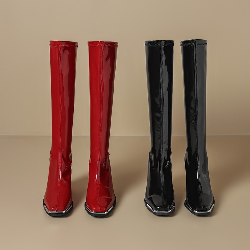 حذاء برقبة للركبة الخريف جديد  - مراجعة Women'S Fashion Leather Boots وسعره